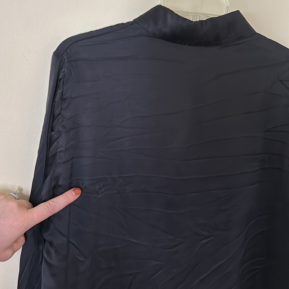 Reformation Silk Black Button Front Top - Picture 3 of 7